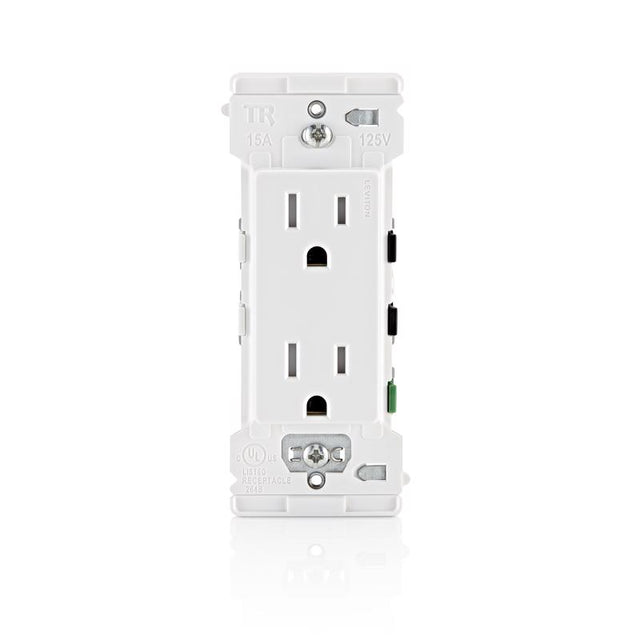 Leviton Decora Edge 15 amps 125 V Duplex White Tamper Resistant Outlet 5-15 R 10 pk