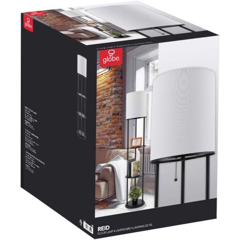 Globe Electric Reid 58 in. Matte Black/White Floor Lamp