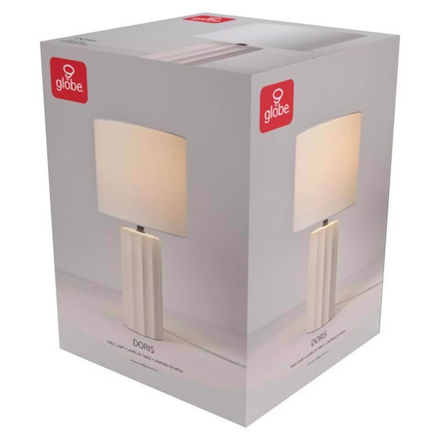 Globe Electric Doris 20 in. Concrete Beige/White Table Lamp