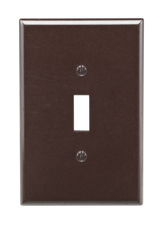 Leviton Brown 1 gang Thermoset Plastic Toggle Wall Plate 1 pk