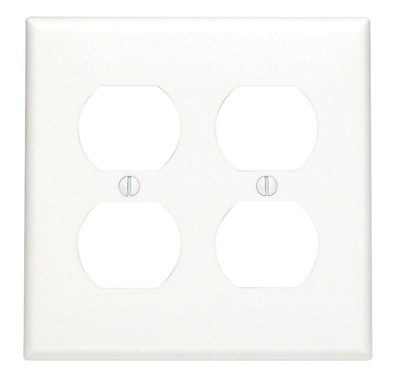 Leviton White 2 gang Nylon Duplex Wall Plate 1 pk