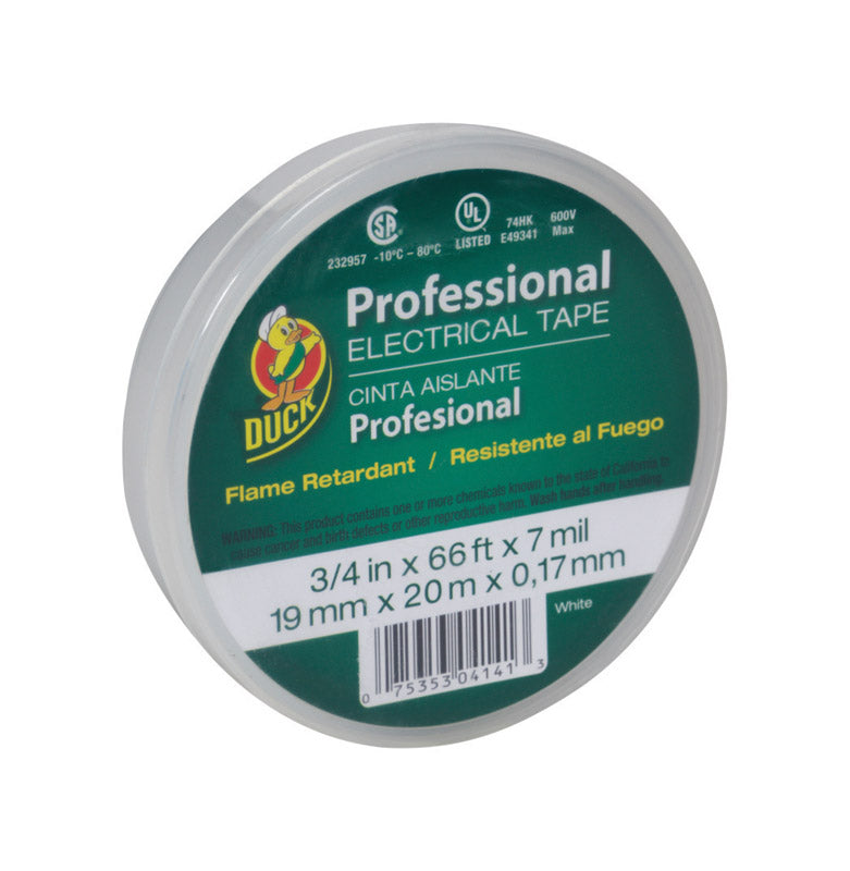 Duck Professional Grade 3/4 in. W X 66 ft. L White Vinyl Electrical Tape