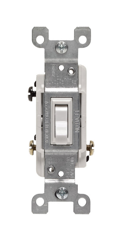Leviton 15 amps Three Pole Toggle Switch White 1 pk