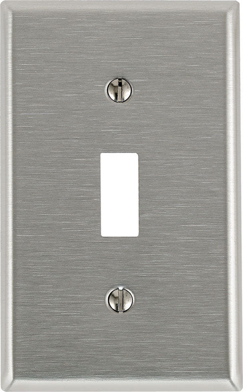 Leviton Silver 1 gang Stainless Steel Toggle Wall Plate 1 pk