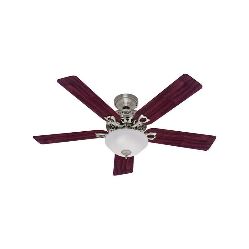 Hunter Astoria 52 in. Brushed Nickel Brown LED Indoor Ceiling Fan