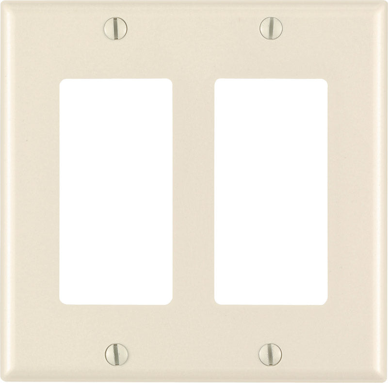 Leviton Decora Light Almond 2 gang Thermoset Plastic Decorator Wall Plate 1 pk