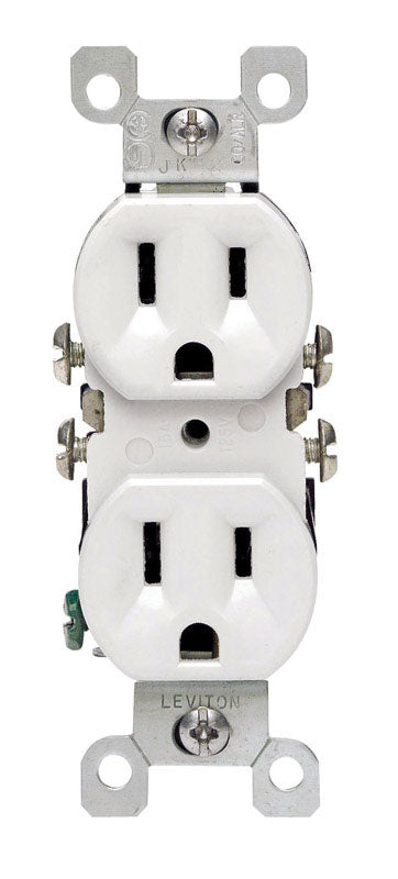Leviton 15 amps 125 V Duplex White Outlet 5-15R 1 pk