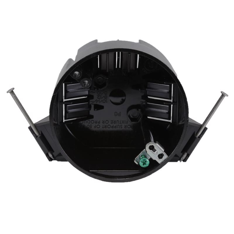 Cantex EZ Box New Work 20 cu in Round Polycarbonate Ceiling Box Black