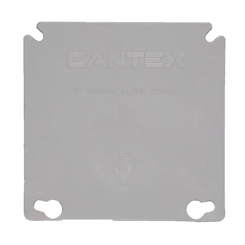 Cantex EZ Box New and Old Work Square PVC 2 gang Ring Cover Gray