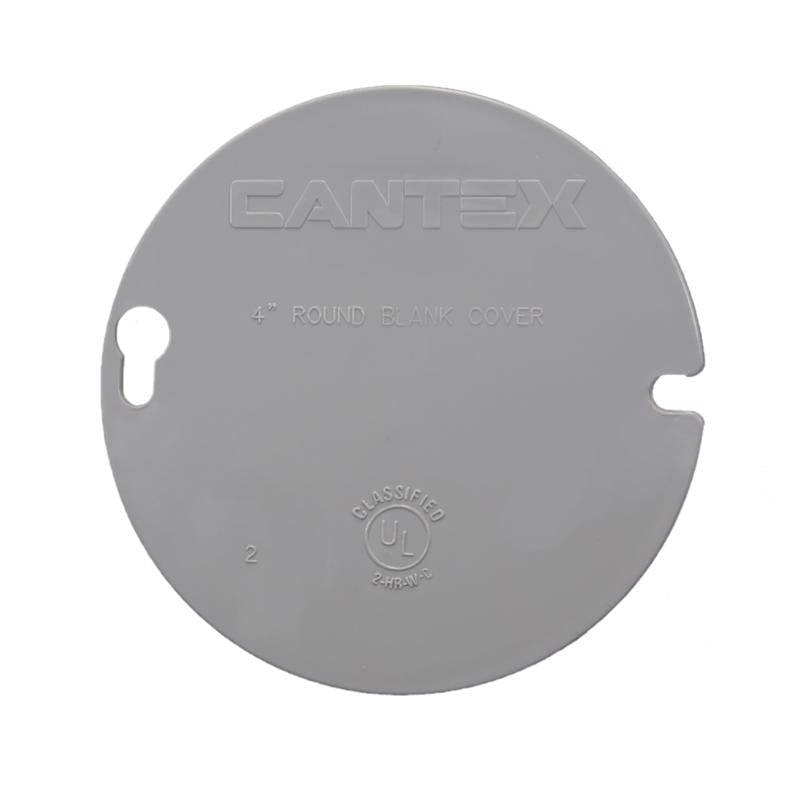 Cantex EZ Box New and Old Work Round PVC Ring Cover Gray