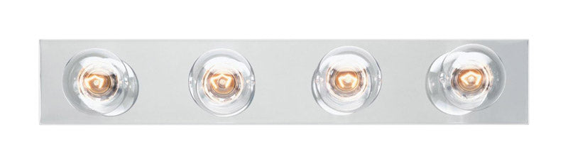 Westinghouse Chrome Silver 4 lights Incandescent Bathroom Bar Fixture Wall Mount