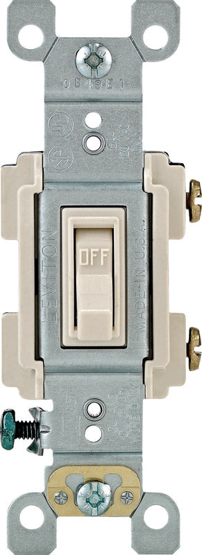 Leviton Framed 15 amps Toggle Switch Light Almond 1 pk