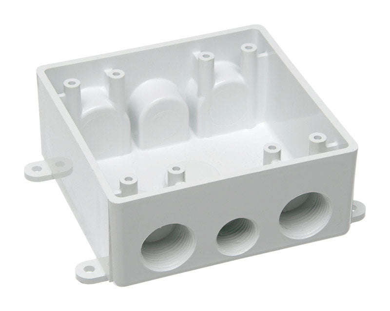 Carlon 32 cu in Rectangle PVC 2 gang T-Box White