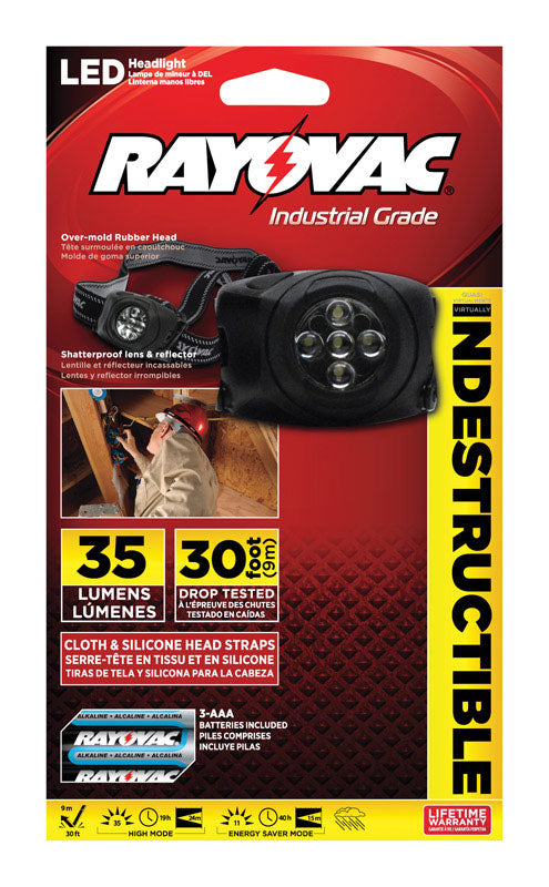 Rayovac Workhorse Pro 35 lm Black LED Headlight AAA Battery