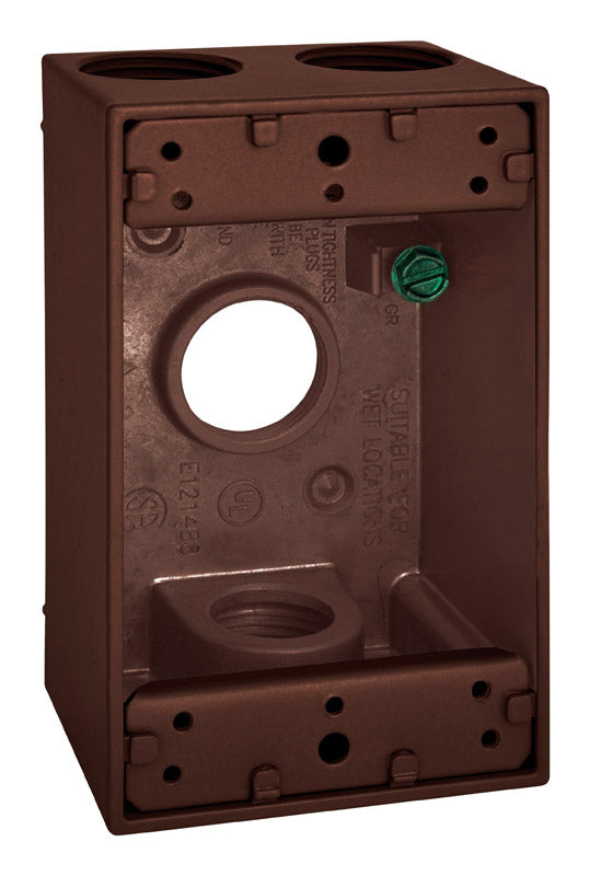Sigma Engineered Solutions New Work 18 cu in Rectangle Metallic 1 gang Weatherproof Box Bronze