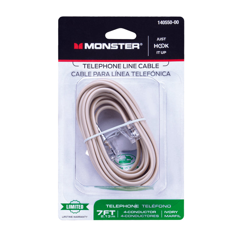 Monster Just Hook It Up 7 ft. L Ivory Modular Telephone Line Cable