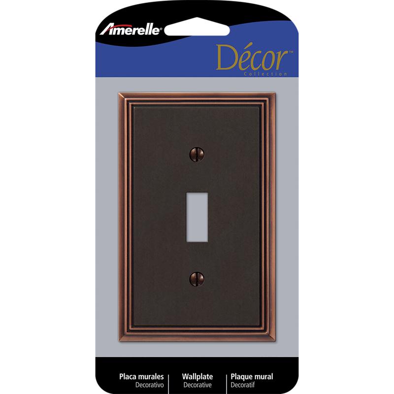 Amerelle Metro Aged Bronze 1 gang Die-Cast Metal Toggle Wall Plate 1 pk