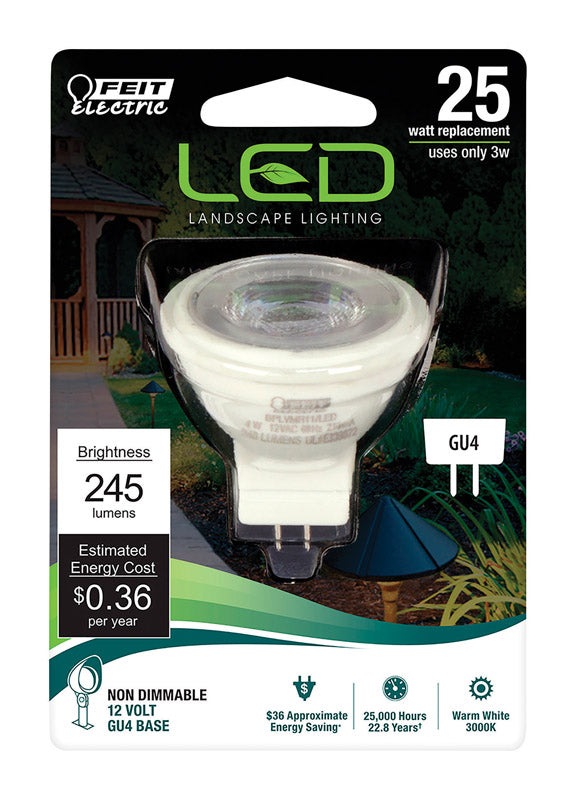 Feit MR11 GU4 LED Bulb Warm White 25 Watt Equivalence 1 pk