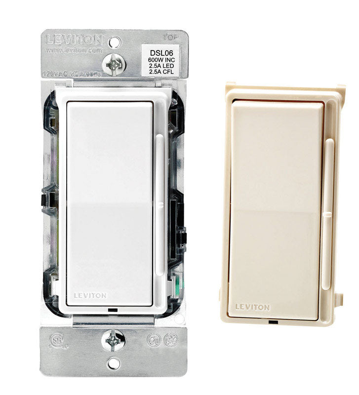 Leviton Decora Multicolored 600 W Rocker Dimmer Switch 1 pk