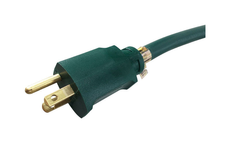 Projex Indoor or Outdoor 25 ft. L Green Triple Outlet Cord 14/3
