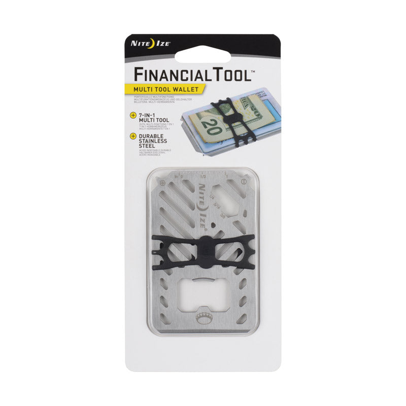 Nite Ize Financial Tool 7 In 1 Multi Tool Wallet Stainless Steel