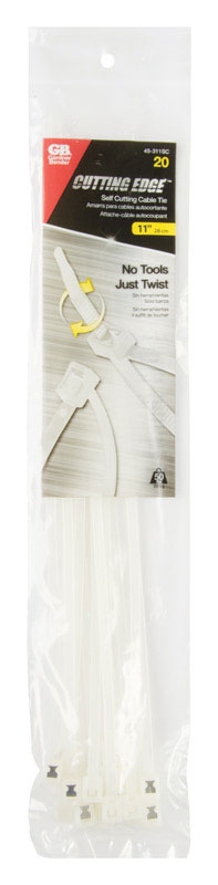 Gardner Bender 11 in. L Clear Self-Cutting Cable Tie 20 pk