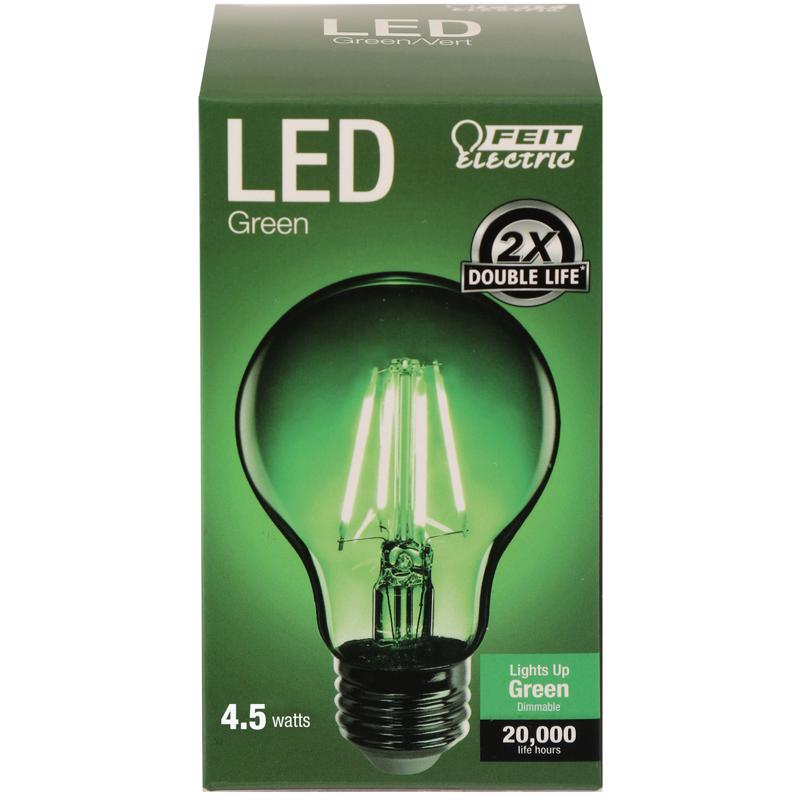 Feit A19 E26 (Medium) Filament LED Bulb Green 30 Watt Equivalence 1 pk