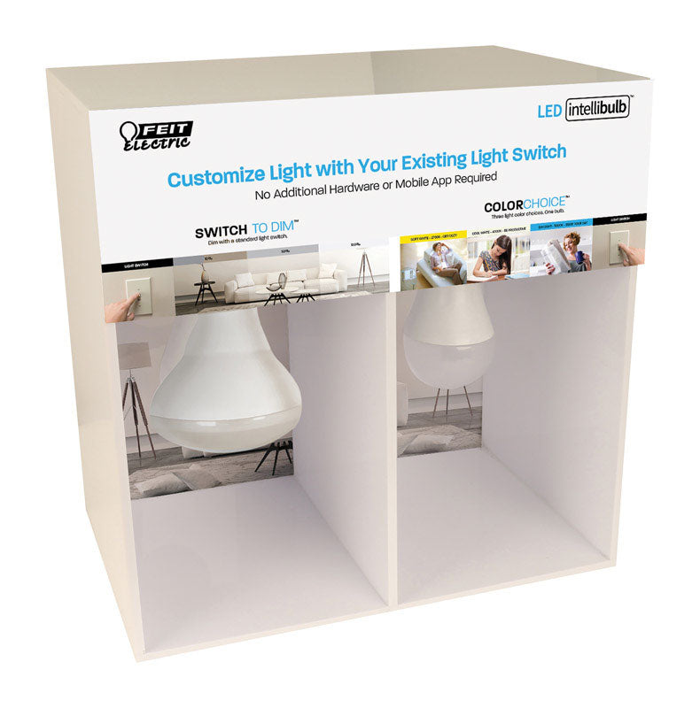 12.3 in. H X 12.3 in. W X 8.5 in. D White Plastic Intellibulb Shadow Box Light Display