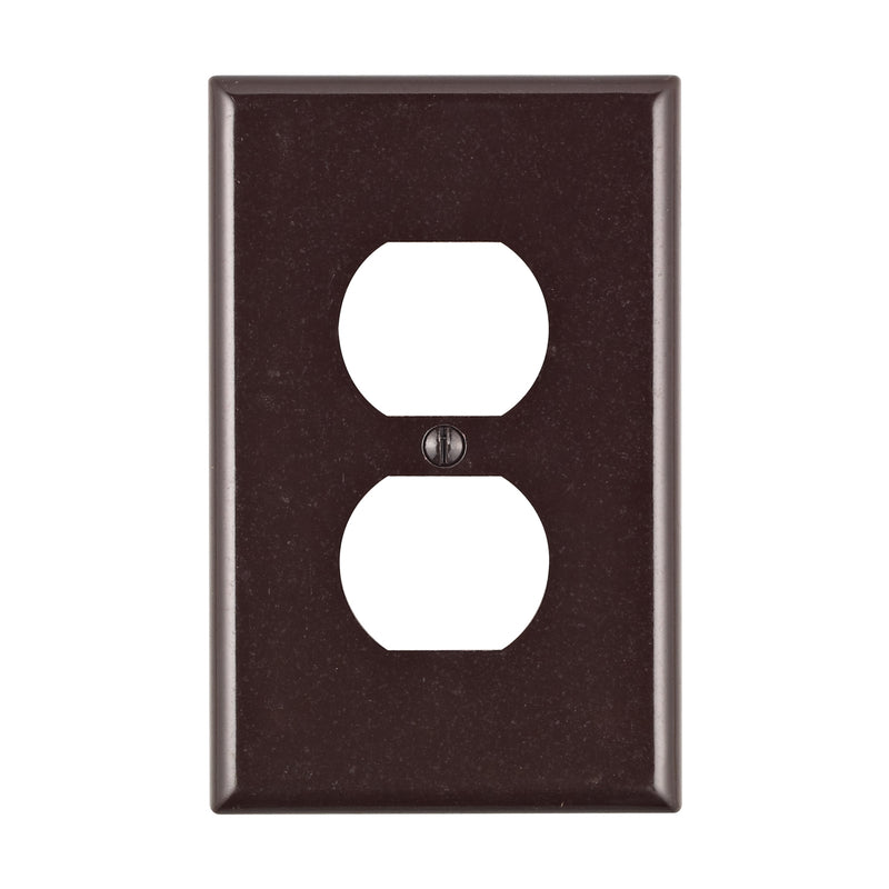 Leviton Brown 1 gang Plastic Duplex Wall Plate 1 pk