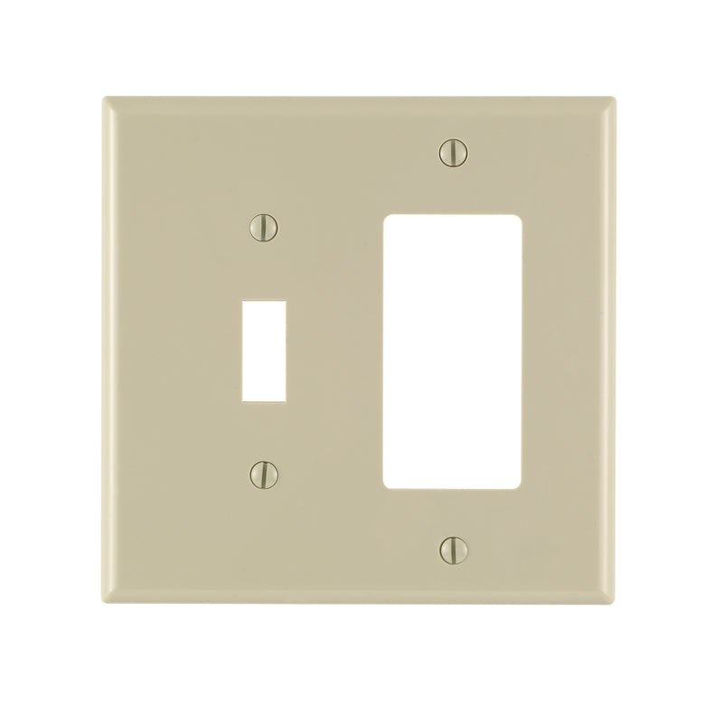 Leviton Midway Ivory 2 gang Thermoplastic Nylon Decorator/Toggle Wall Plate 1 pk