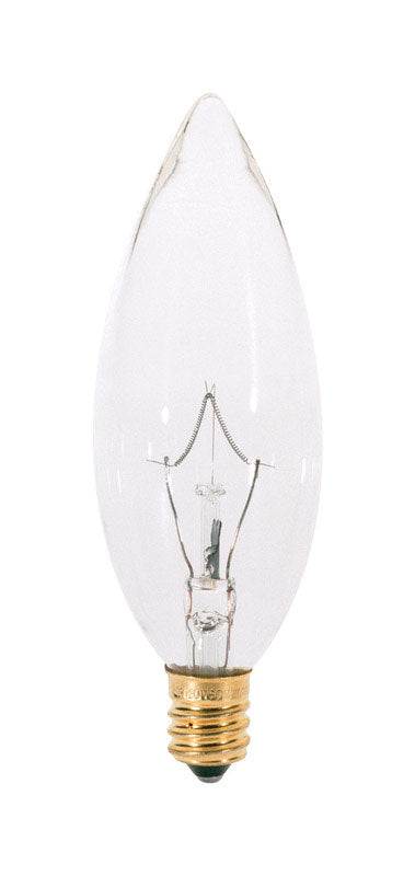 Satco 25 W BA9.5 Chandelier Incandescent Bulb E12 (Candelabra) Soft White 1 pk