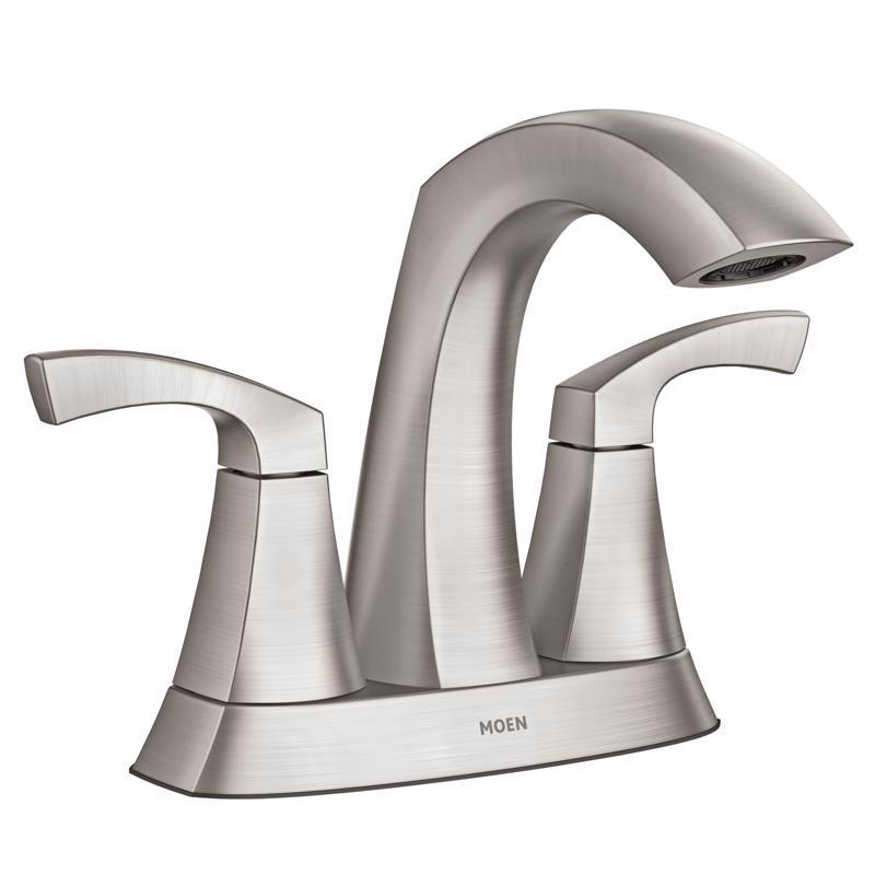 Moen Lindor Brushed Nickel Bathroom Faucet 4 in.