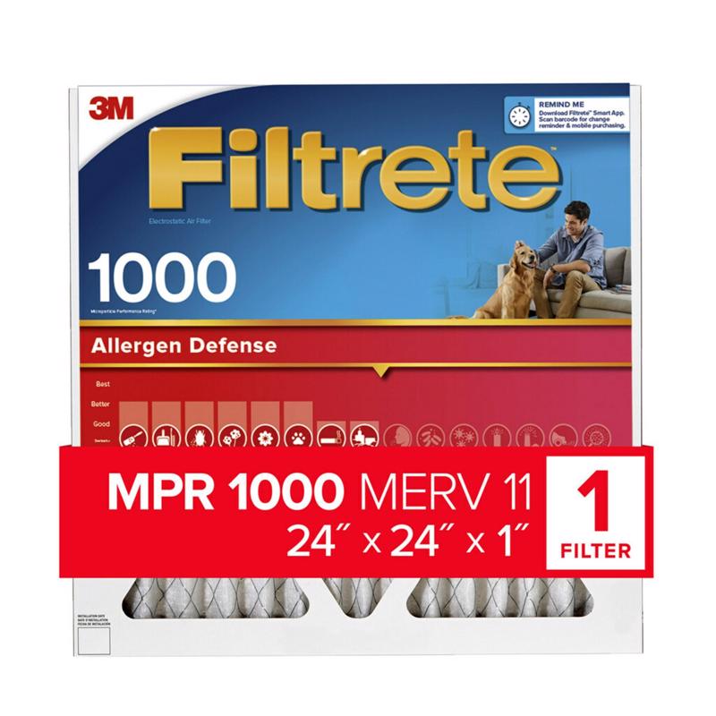 3M Filtrete 24 in. W X 24 in. H X 1 in. D 11 MERV Pleated Allergen Air Filter 1 pk
