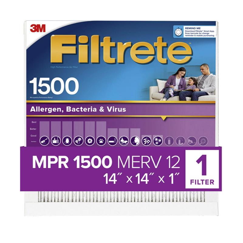 3M Filtrete 14 in. W X 14 in. H X 1 in. D 12 MERV Pleated Air Filter 1 pk