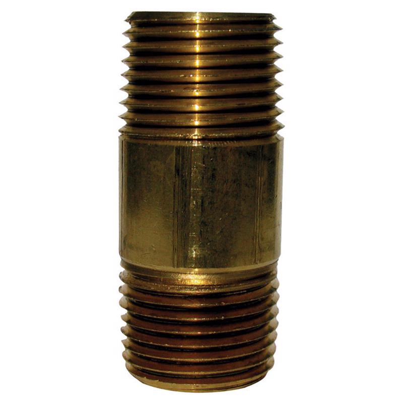 3/8 in. MPT X 3/8 in. D MPT Red Brass Nipple 2-1/2 in. L
