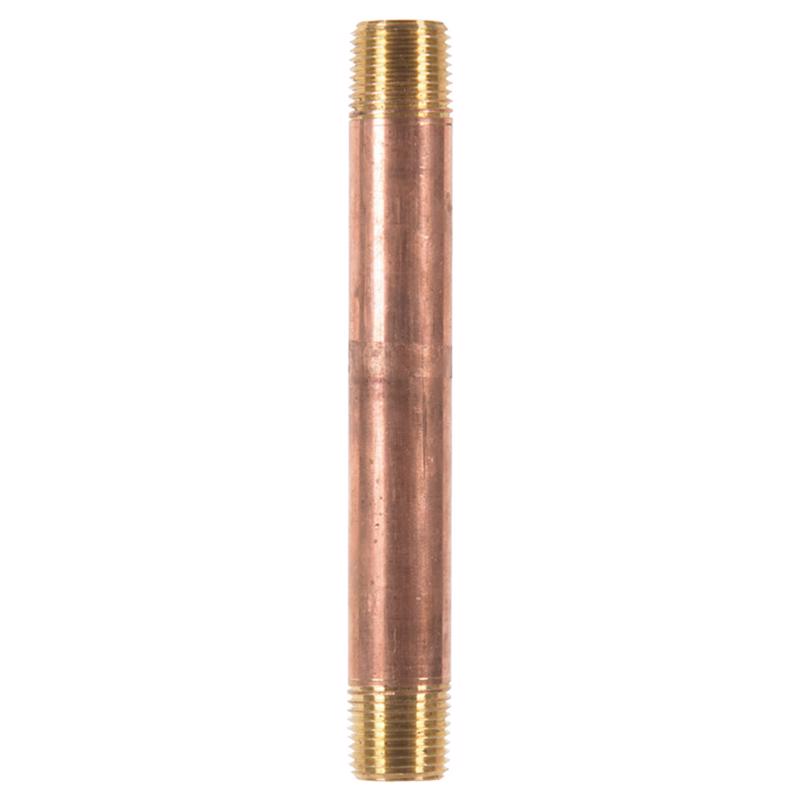 1/2 in. MPT X 1/2 in. D MPT Red Brass Nipple 6 in. L