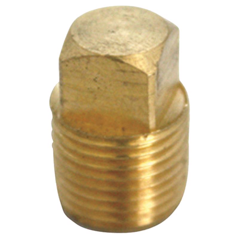 1/2 in. MPT Brass Square Head Cored Plug