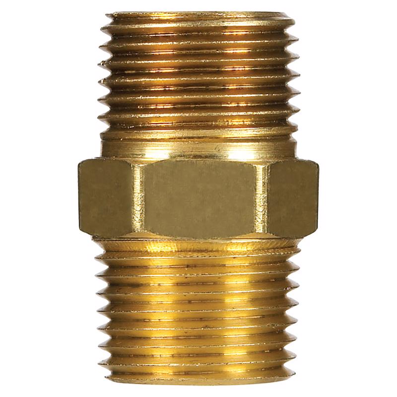1/8 in. MPT X 1/8 in. D MPT Yellow Brass Hex Nipple