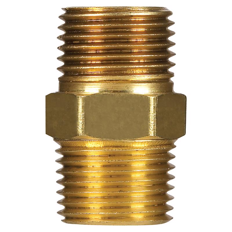 3/8 in. MPT X 3/8 in. D MPT Yellow Brass Hex Nipple