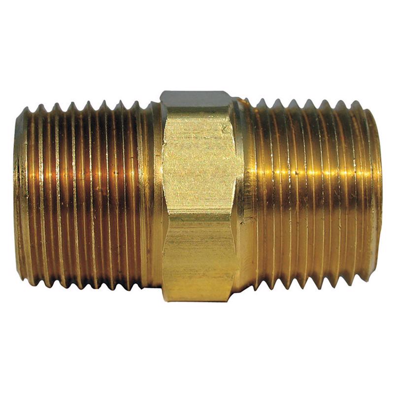 1/2 in. MPT X 1/2 in. D MPT Brass Hex Nipple