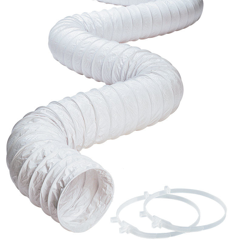 Deflect-O 8 ft. L X 3 in. D White Vinyl Dryer and Vent Hose