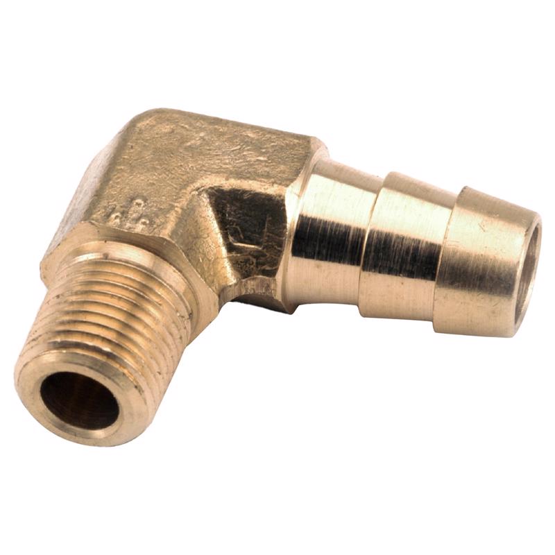Anderson Metals 5/16 in. Hose Barb in. X 1/4 in. D MIP Brass 90 Degree Elbow