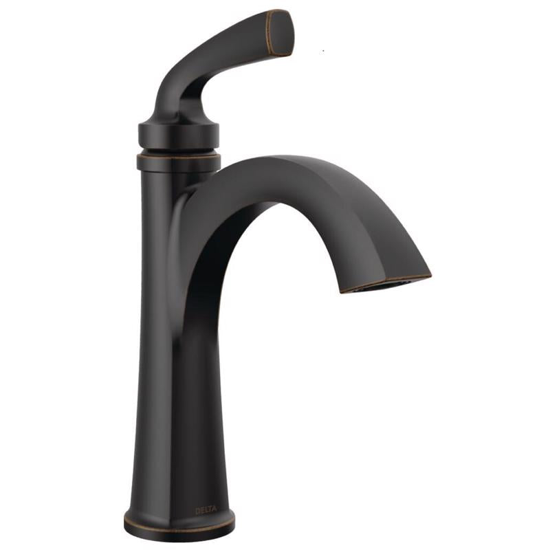 Delta Geist Oil Rubbed Bronze Single-Handle Bathroom Sink Faucet 4 in.