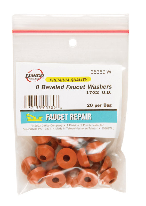 Danco 17/32 in. D Rubber Washer 20 pk