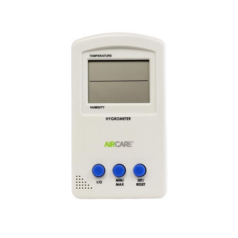 AIRCARE Hygrometer/Thermometer Plastic White 1 in.