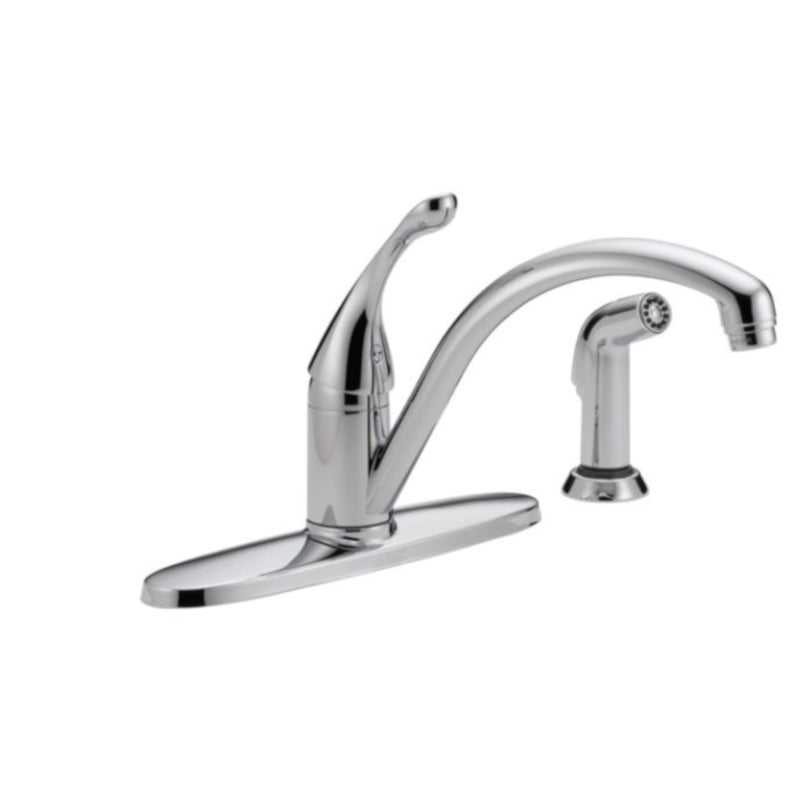 Delta Collins One Handle Chrome Kitchen Faucet Side Sprayer Included
