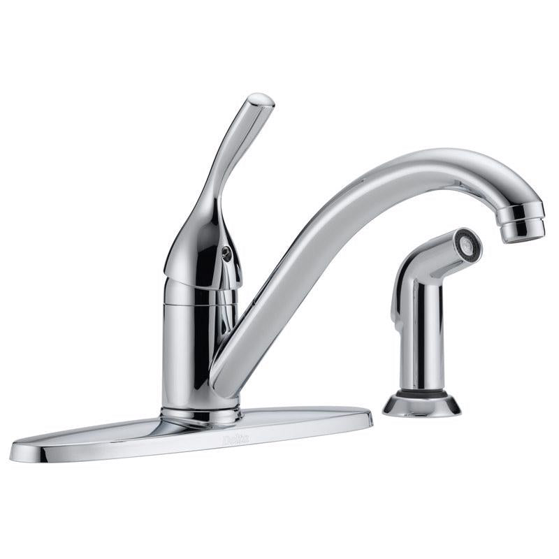 Delta Classic One Handle Chrome Kitchen Faucet Side Sprayer Included