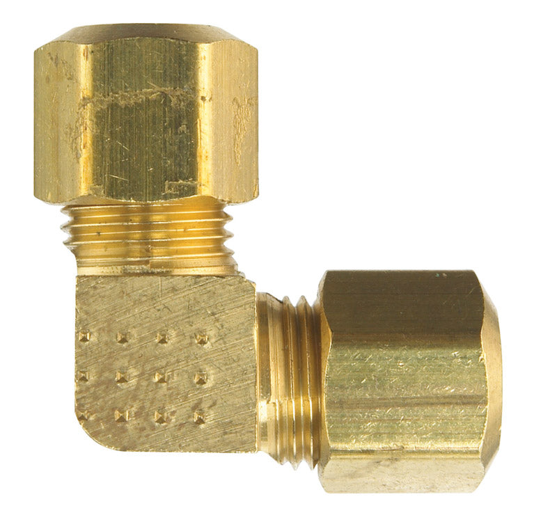 JMF Company 3/8 in. Compression X 3/8 in. D Compression Yellow Brass Elbow