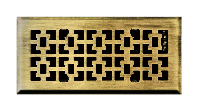 Tru Aire 4 in. H X 10 in. W 1-Way Antique Steel Floor Diffuser