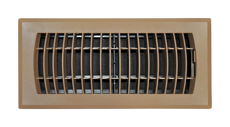 Tru Aire 4 in. H X 10 in. W 1-Way Powder Coat Brown ABS Plastic Floor Diffuser